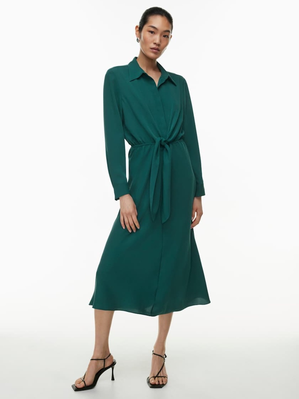 Babaton Aritzia Abbey Dress Green Midi Length Dress Sz Small
